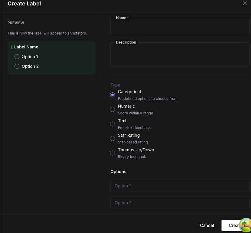 Create label