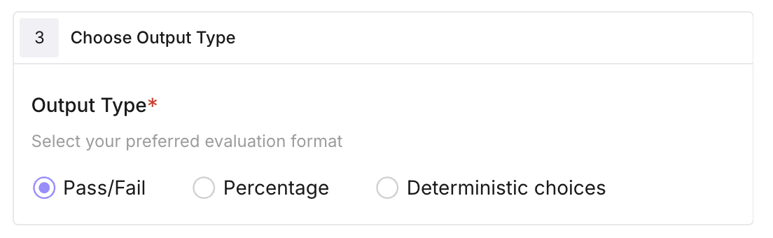 Configure output type