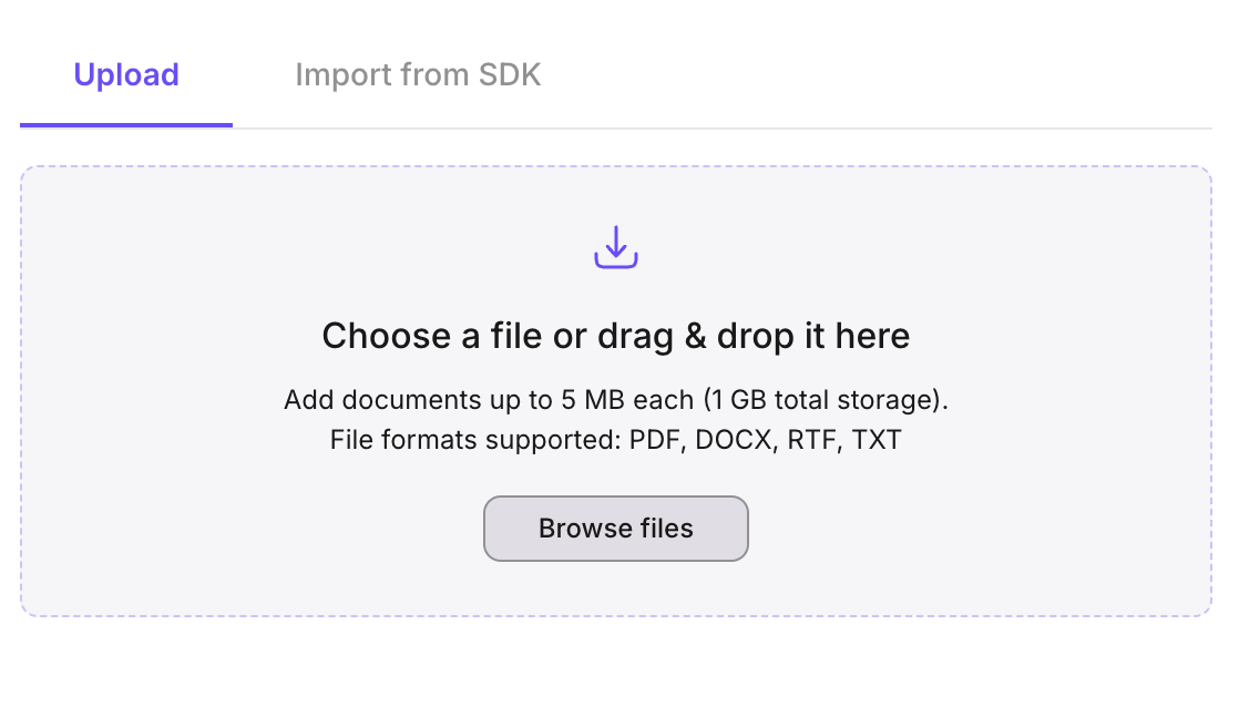 Upload documents