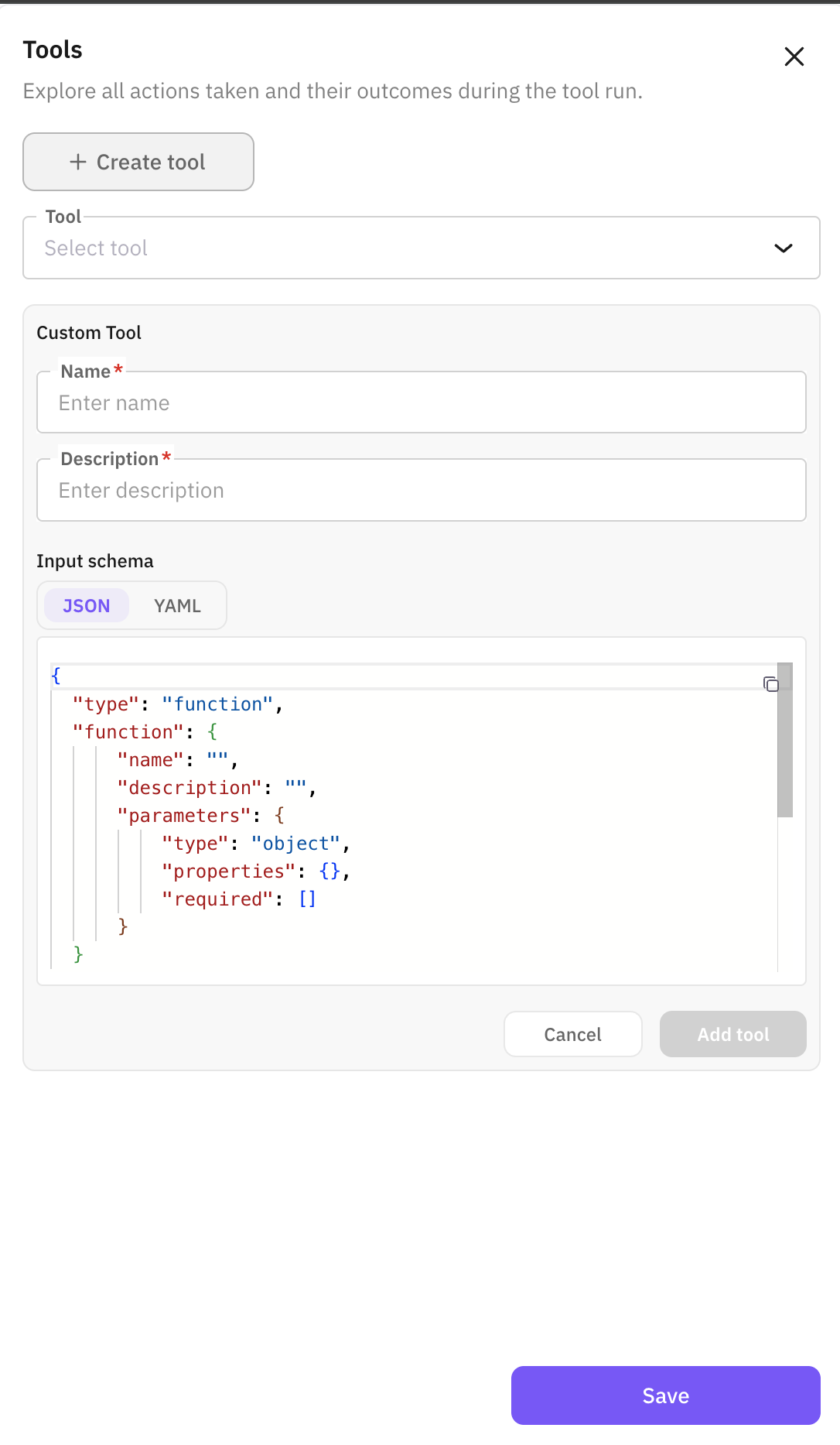 Configure a tool