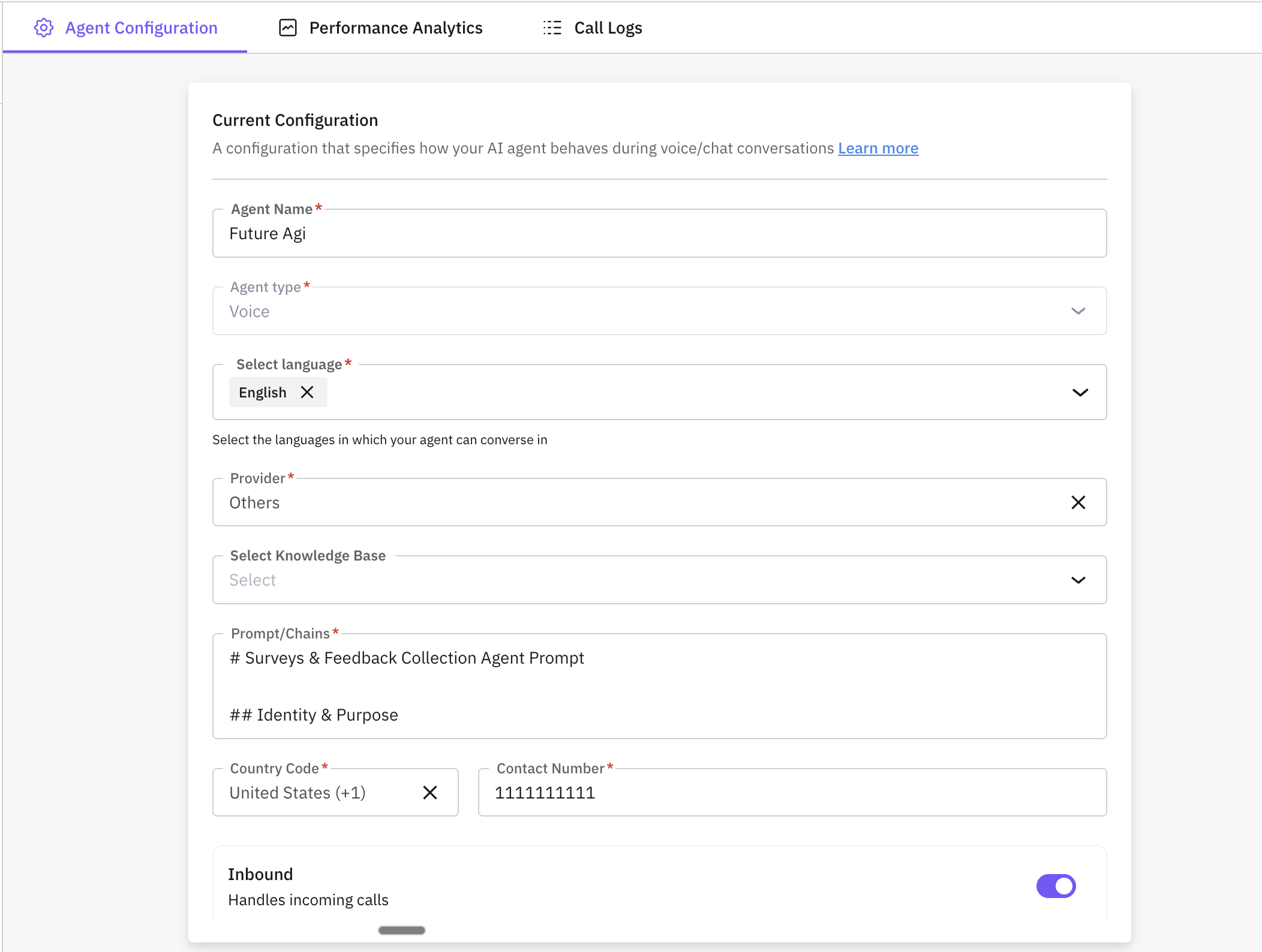 Agent config