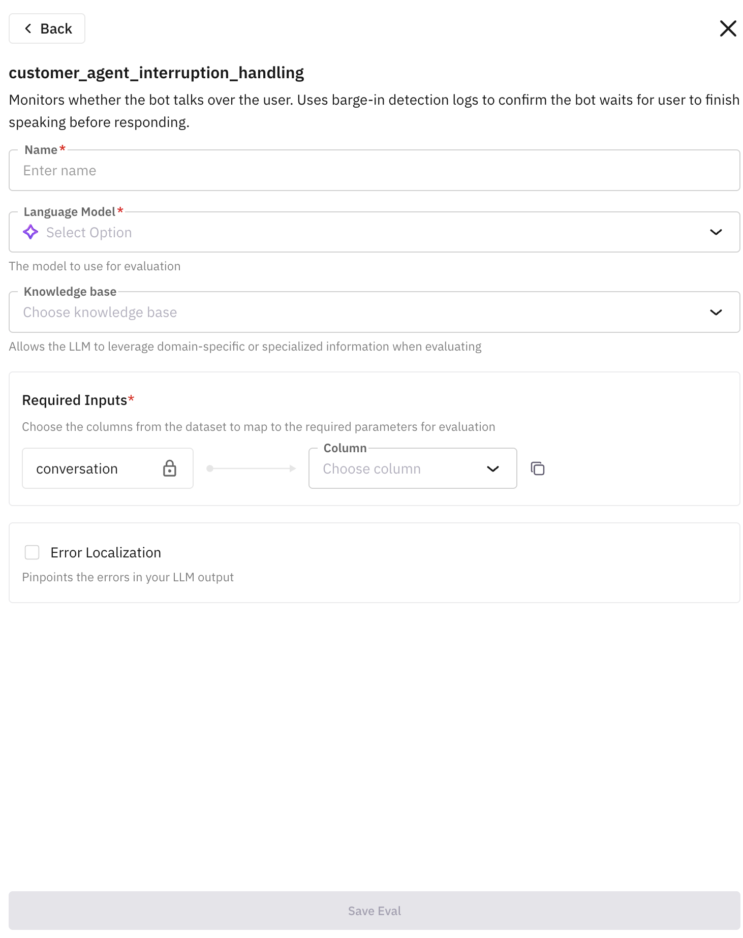 Configure eval